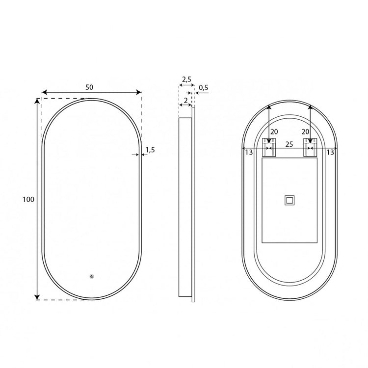 Miroir de salle de bain Perseo avec lumière LED