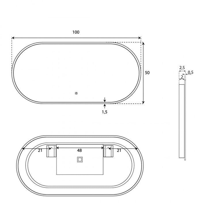 Miroir de salle de bain double capteur Eneas