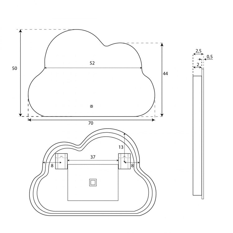 Miroir de salle de bain forme nuage faune