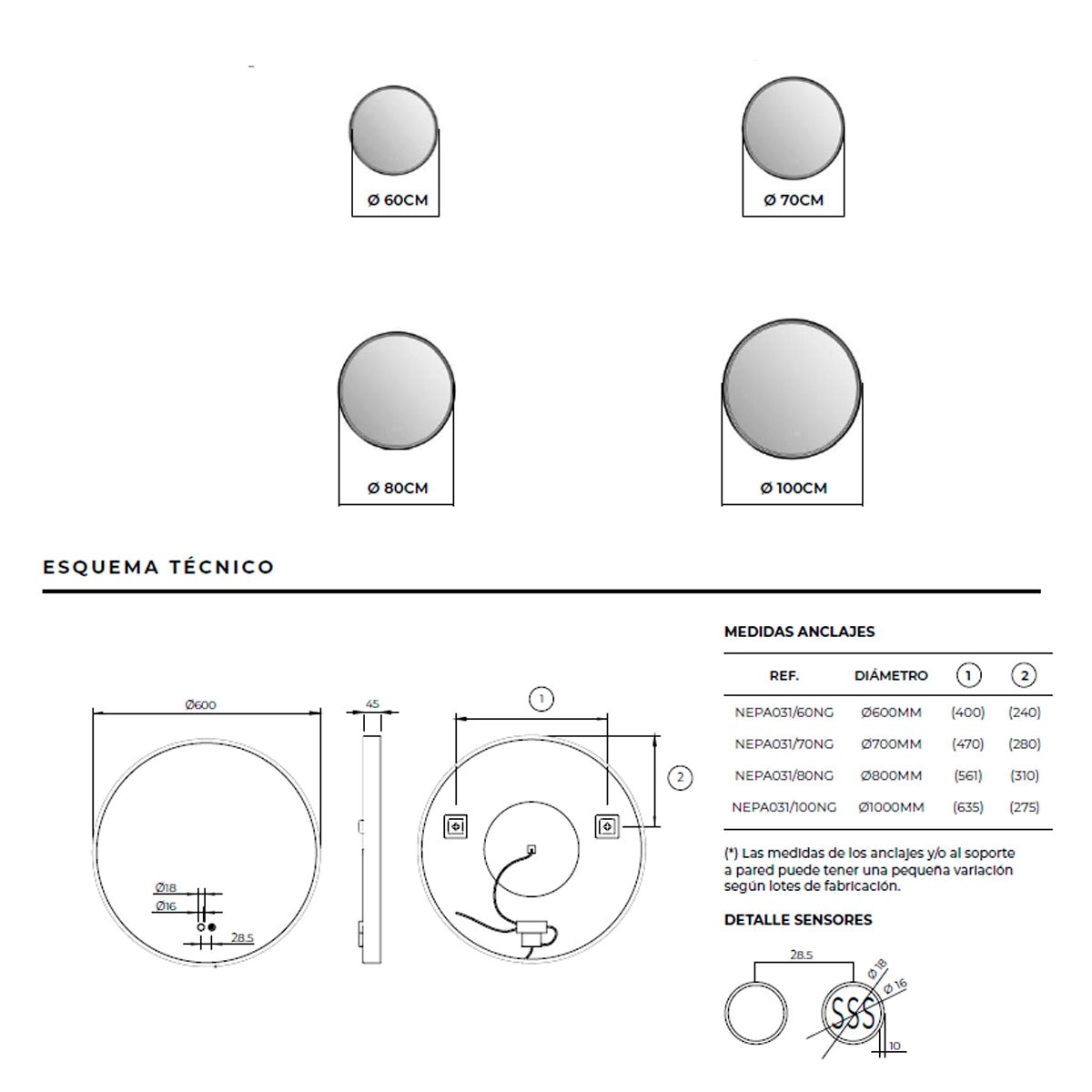 Espejo luz indirecta Nepal - Thebath