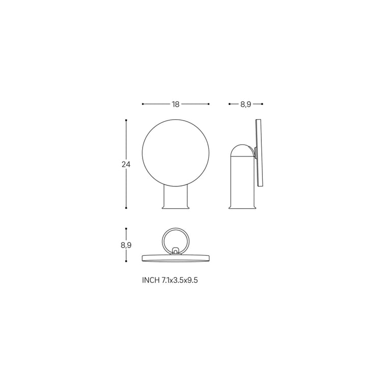 Miroir de table Geyser