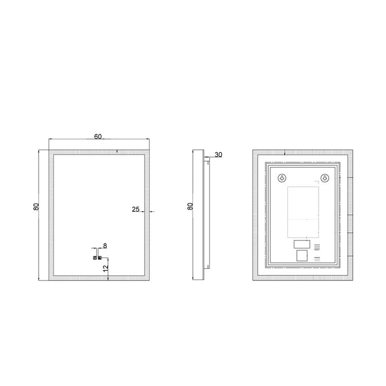 Miroir rectangulaire avec lumière led Andrea