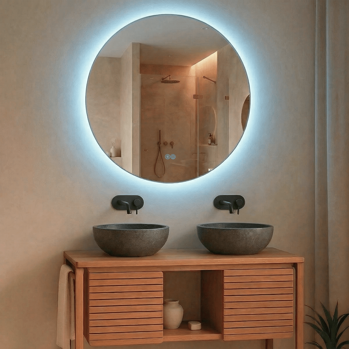 Espejo redondo retroiluminado 80cm Hermes - Thebath