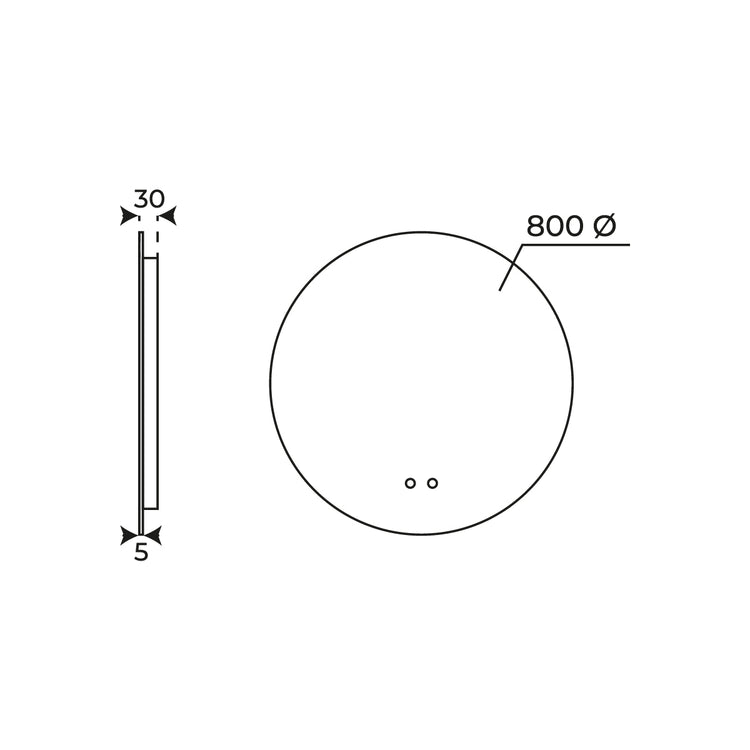 Miroir rond rétroéclairé 80cm Hermès