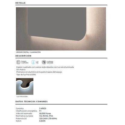 Espejo retroiluminado Dinamarca - Thebath