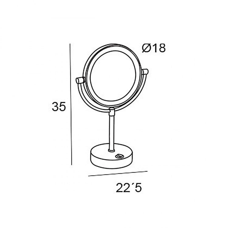 Miroir de table 5x avec LED noir
