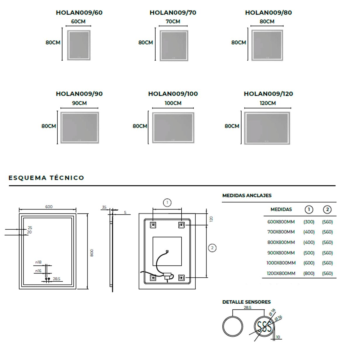 Espejo táctil Holanda - Thebath
