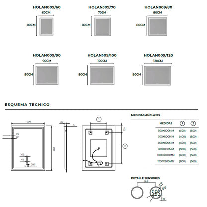 Espejo táctil Holanda - Thebath