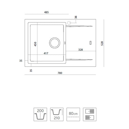 Fregadero granito Supreme 780 - Thebath