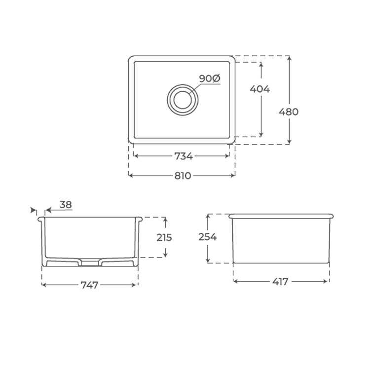 Évier simple sous plan Haro