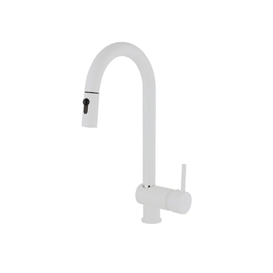 Grifo de caño alto extraíble blanco