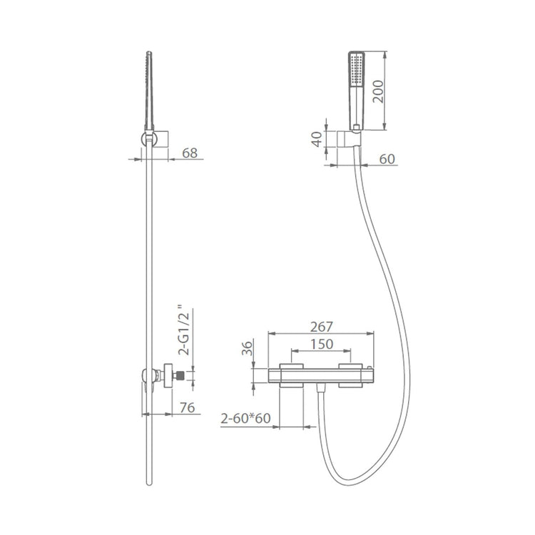 Robinet de douche thermostatique Toscana