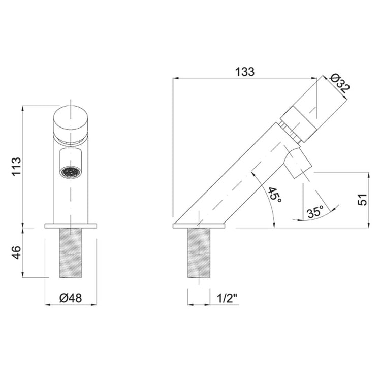 Robinet d'évier incliné