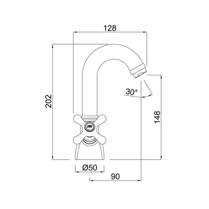 Grifo lavabo latón vintage Stilo - Thebath