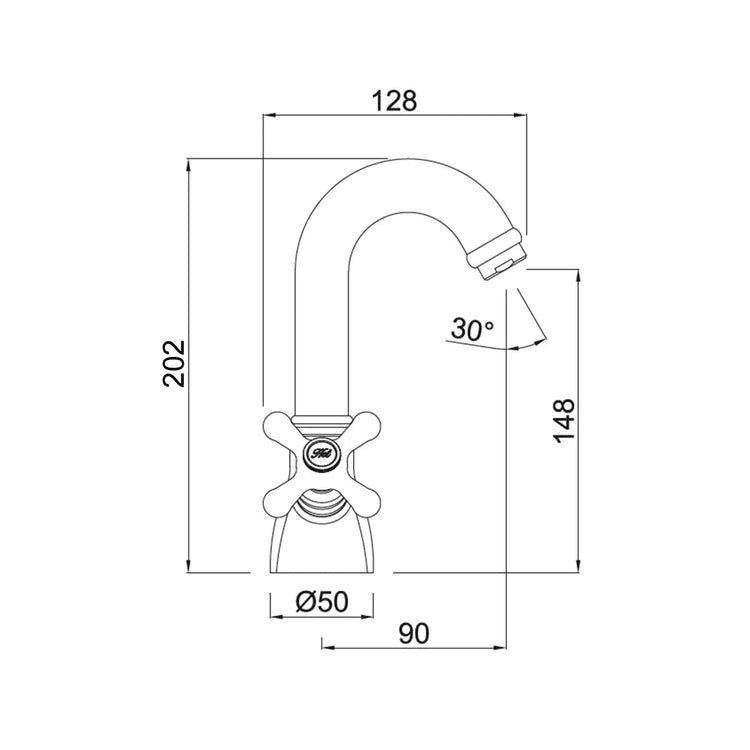 Robinet de lavabo vintage en laiton Stilo