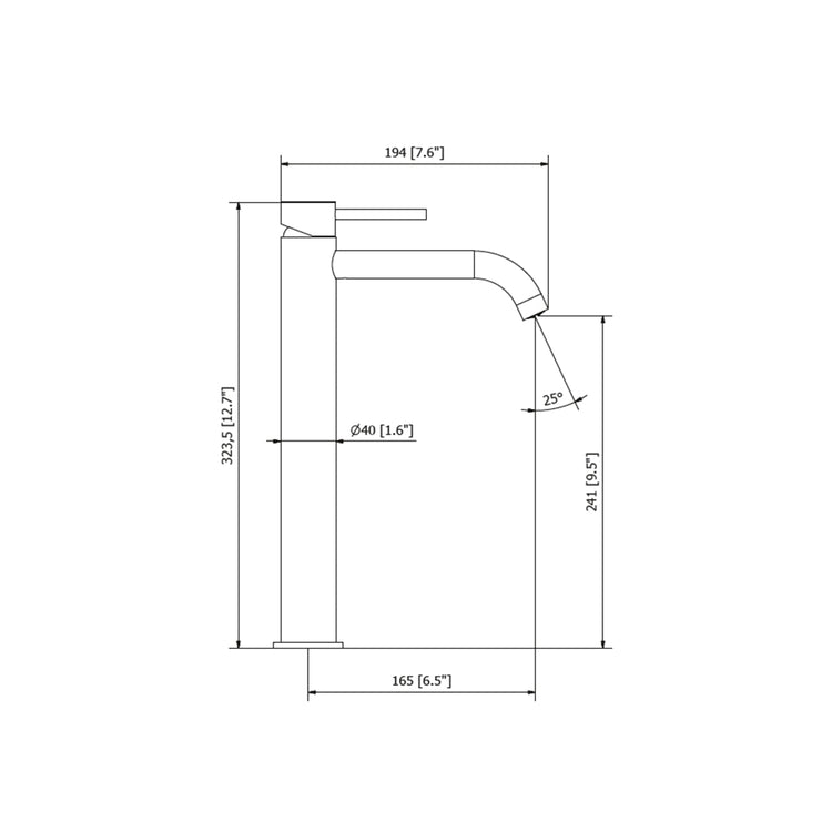 Robinet de lavabo monocommande 33cm Mini 40
