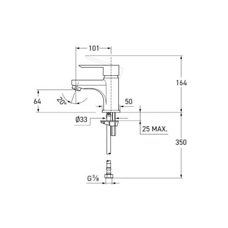 Mitigeur de lavabo Monk