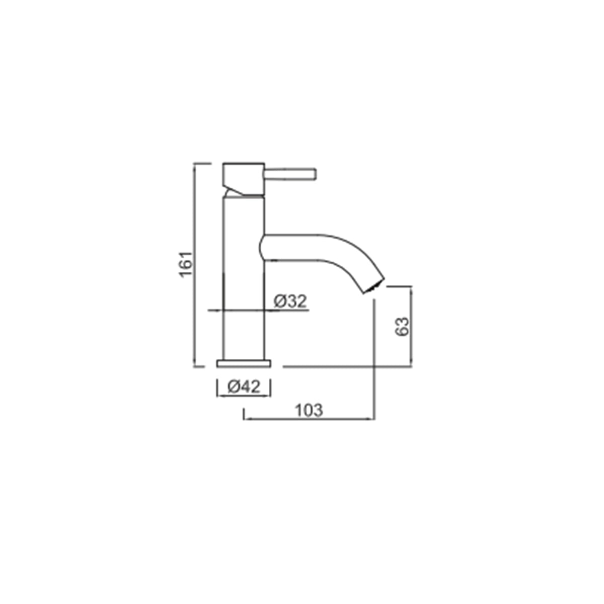 Grifo moderno lavabo 16 cm Mini 40 - Thebath