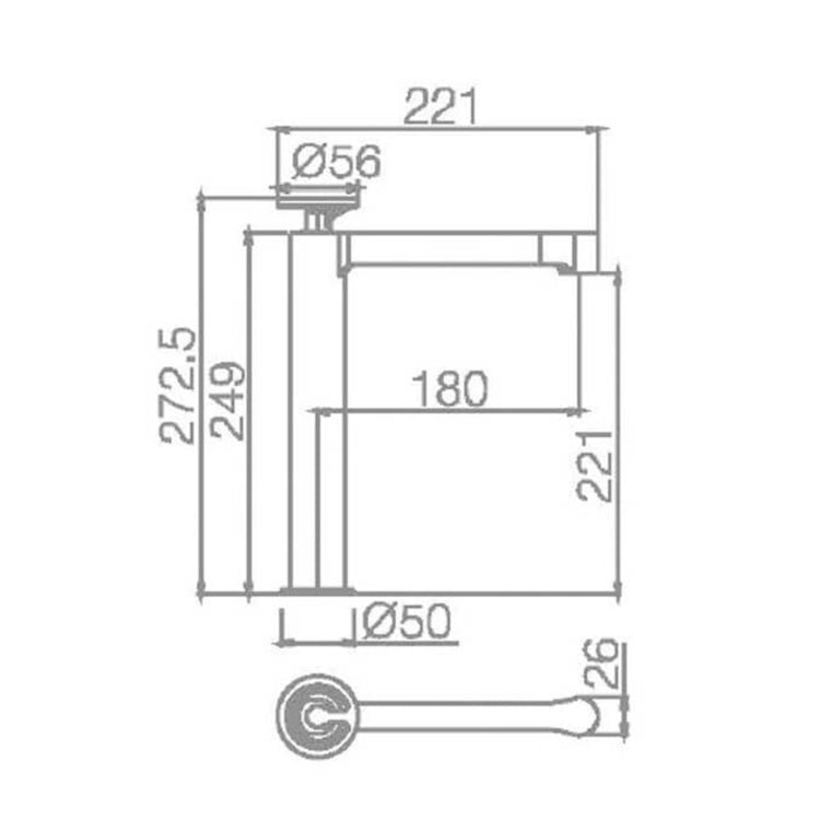 Robinet à bec haut noir Olimpo