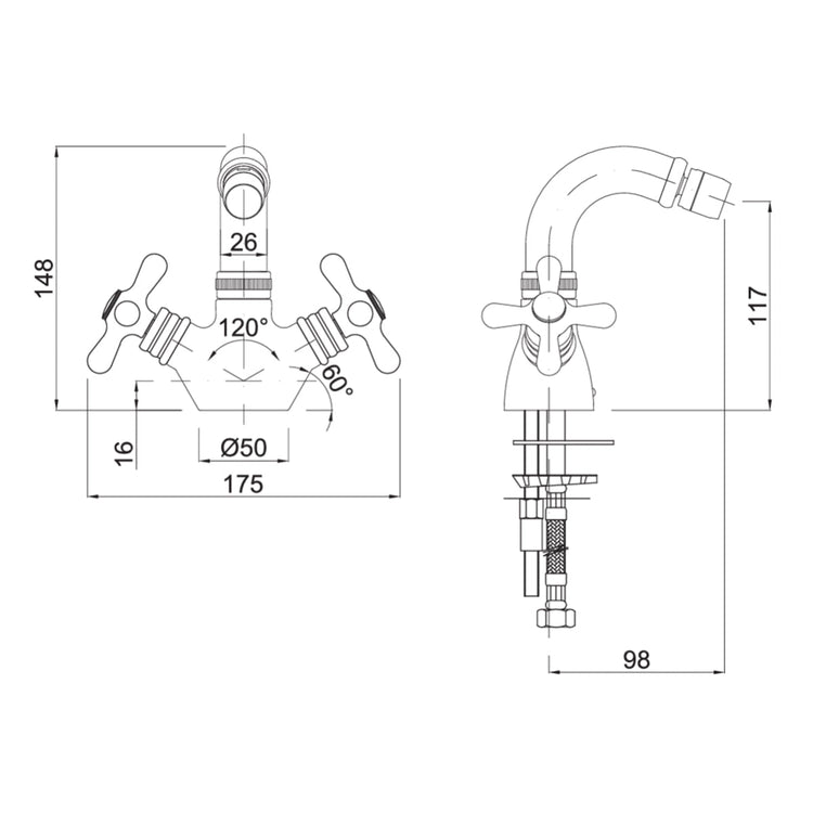 Robinet vintage a deux poignées Stilo