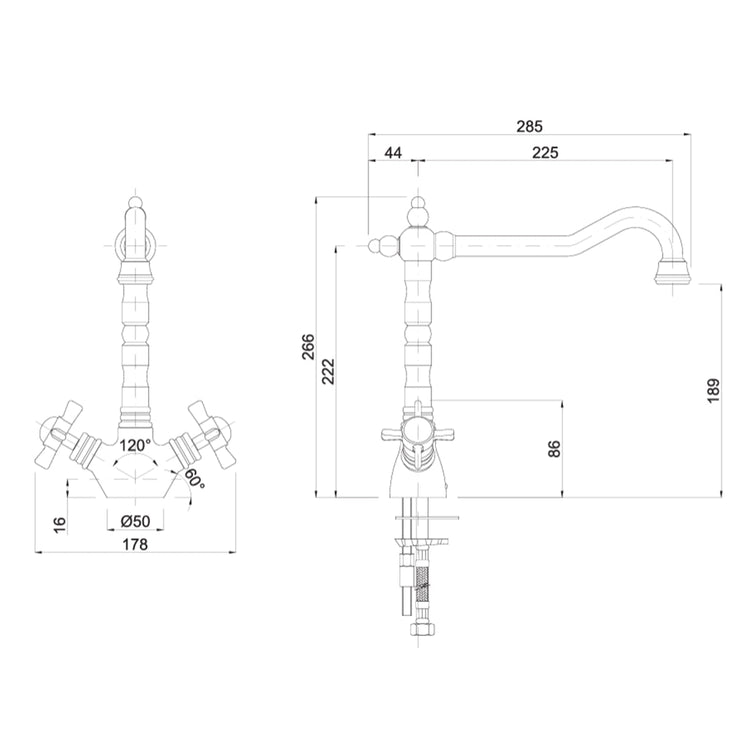 Robinet vintage à bec haut Stilo 