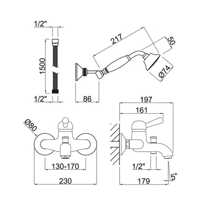 Grifo vintage para bañera Carmen - Thebath
