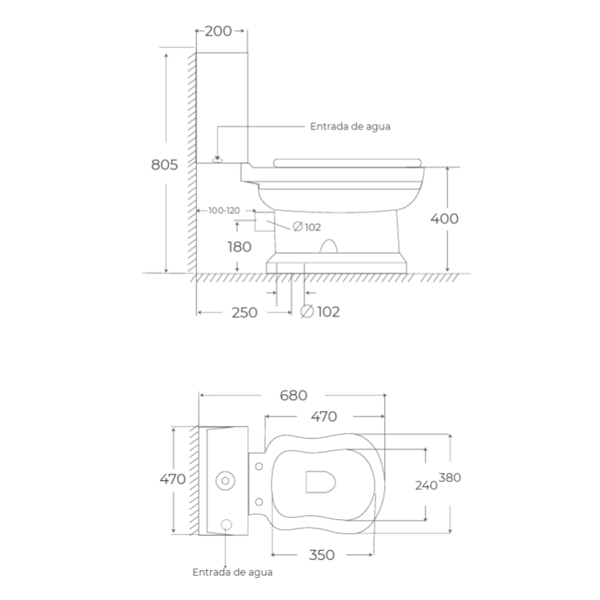 Inodoro Clásico Atenas con tapa ABS - The Bath