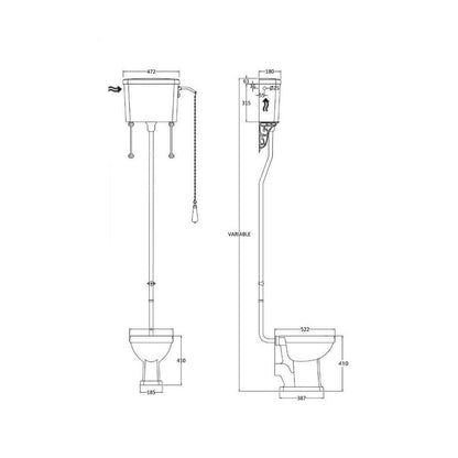 Inodoro Clásico tanque alto York - Thebath