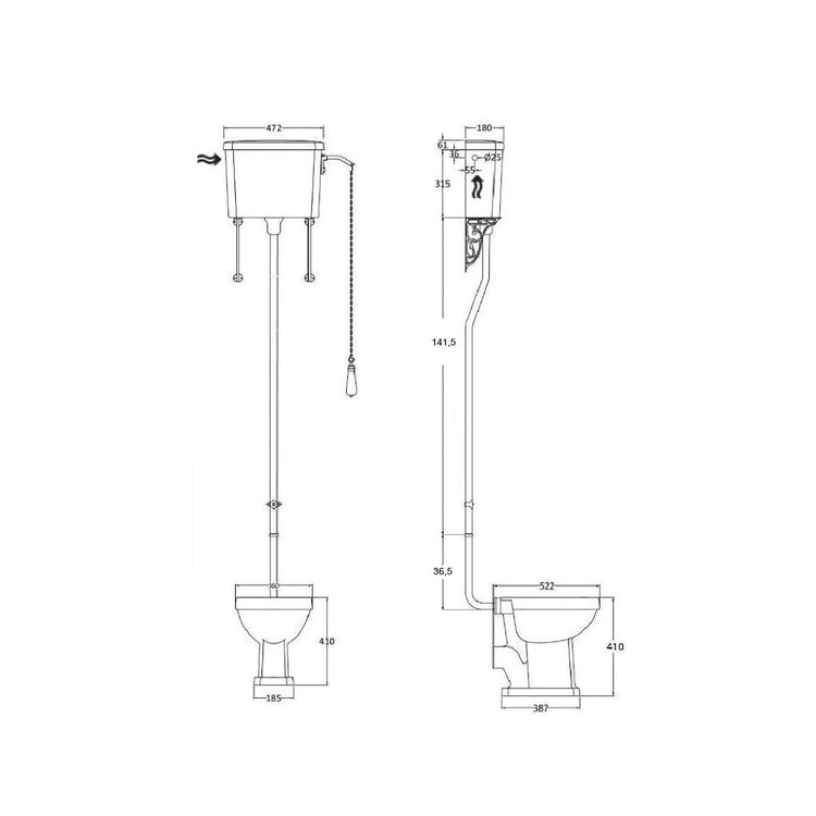 Wc Classique réservoir haut York