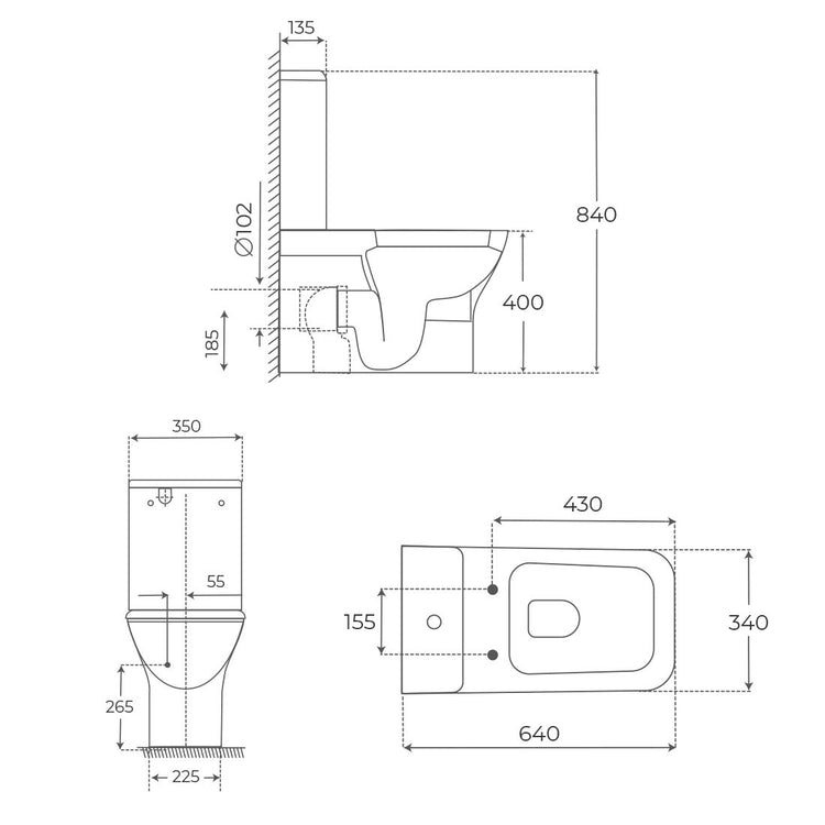 Réservoir de la toilette en vertu de l'Actuel
