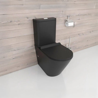 Inodoro pequeño Rimless Cyclone Black Mate - Thebath