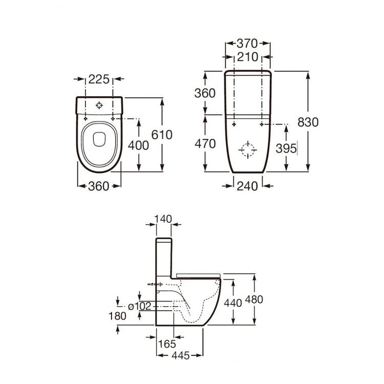 WC à réservoir bas Roca Meridian