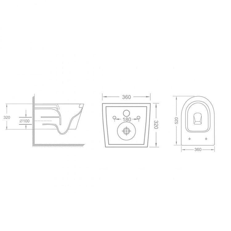 WC suspendu Nevis Rimless