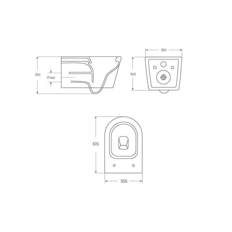 WC suspendu Rimless Bolonia