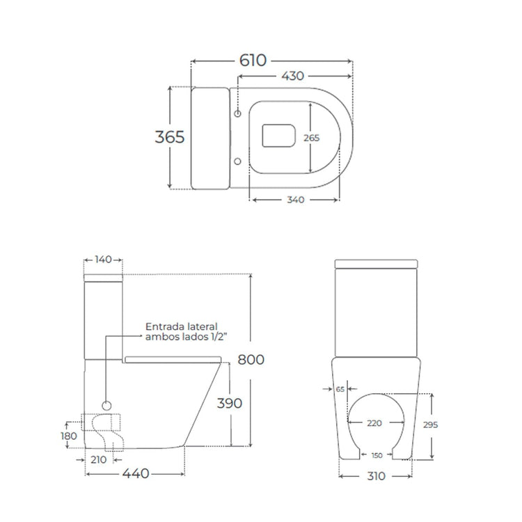 Venice gris mat toilettes à réservoir bas
