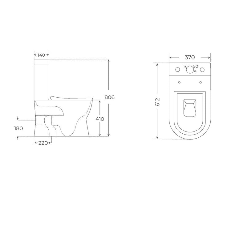 WC à réservoir bas Nico Rimless
