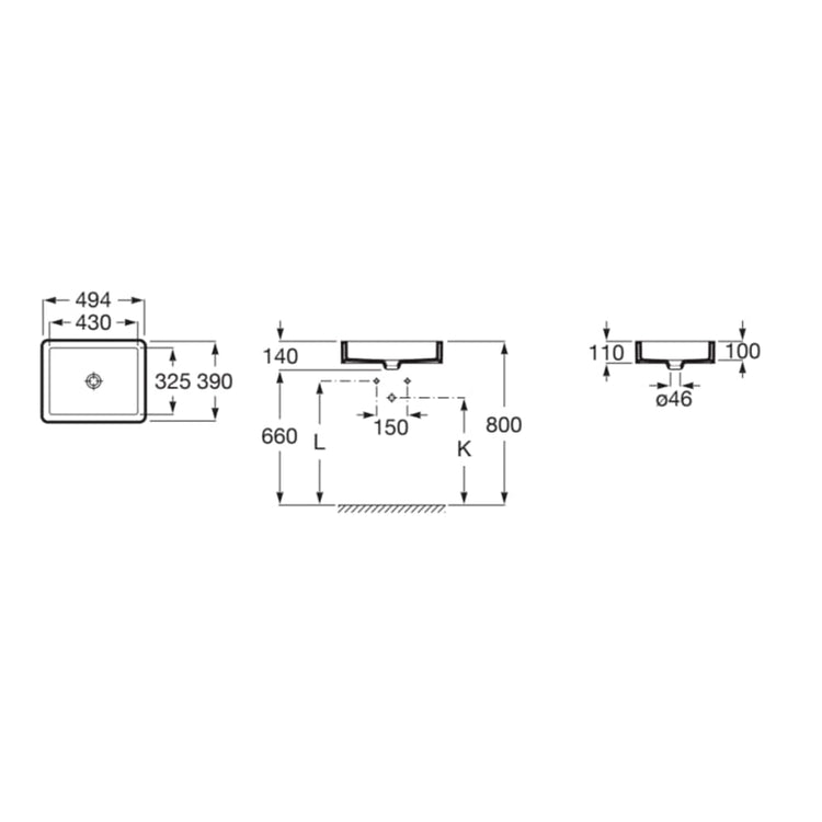 Lavabo sous plan Roca Inspira