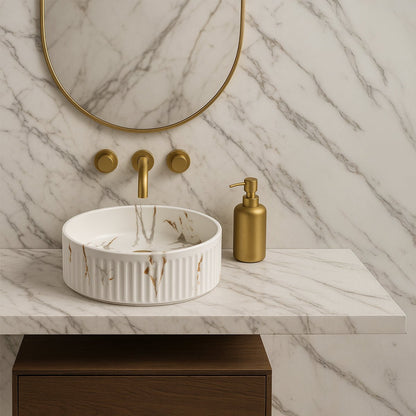 Lavabo blanco sobre encimera Kush - Thebath