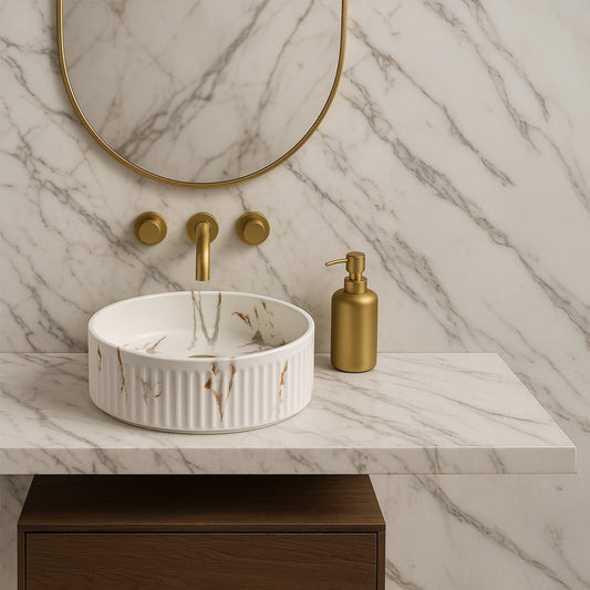 Lavabo blanco sobre encimera Kush - Thebath