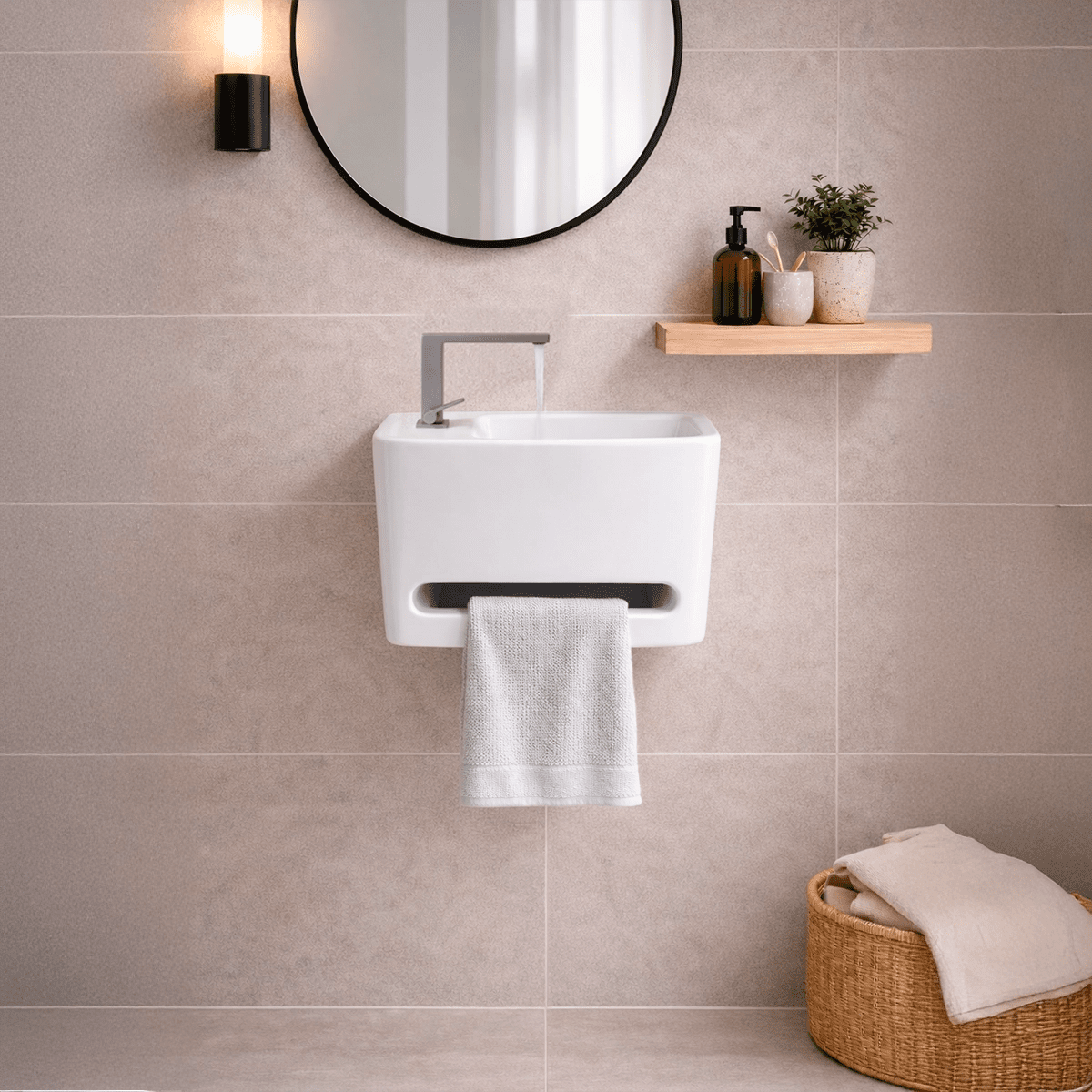 Lavabo con toallero incorporado Zed - Thebath