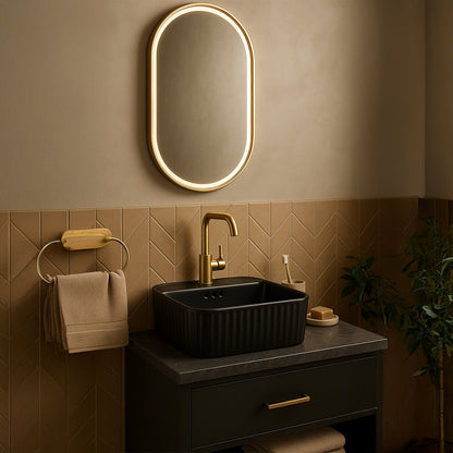 Lavabo cuadrado negro mate Seul - Thebath