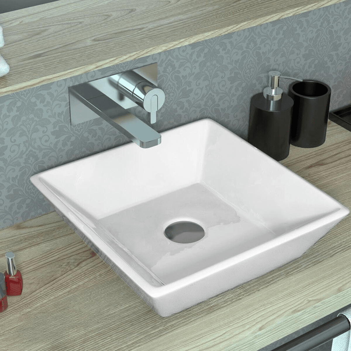Lavabo cuadrado sobre encimera Flat - The Bath