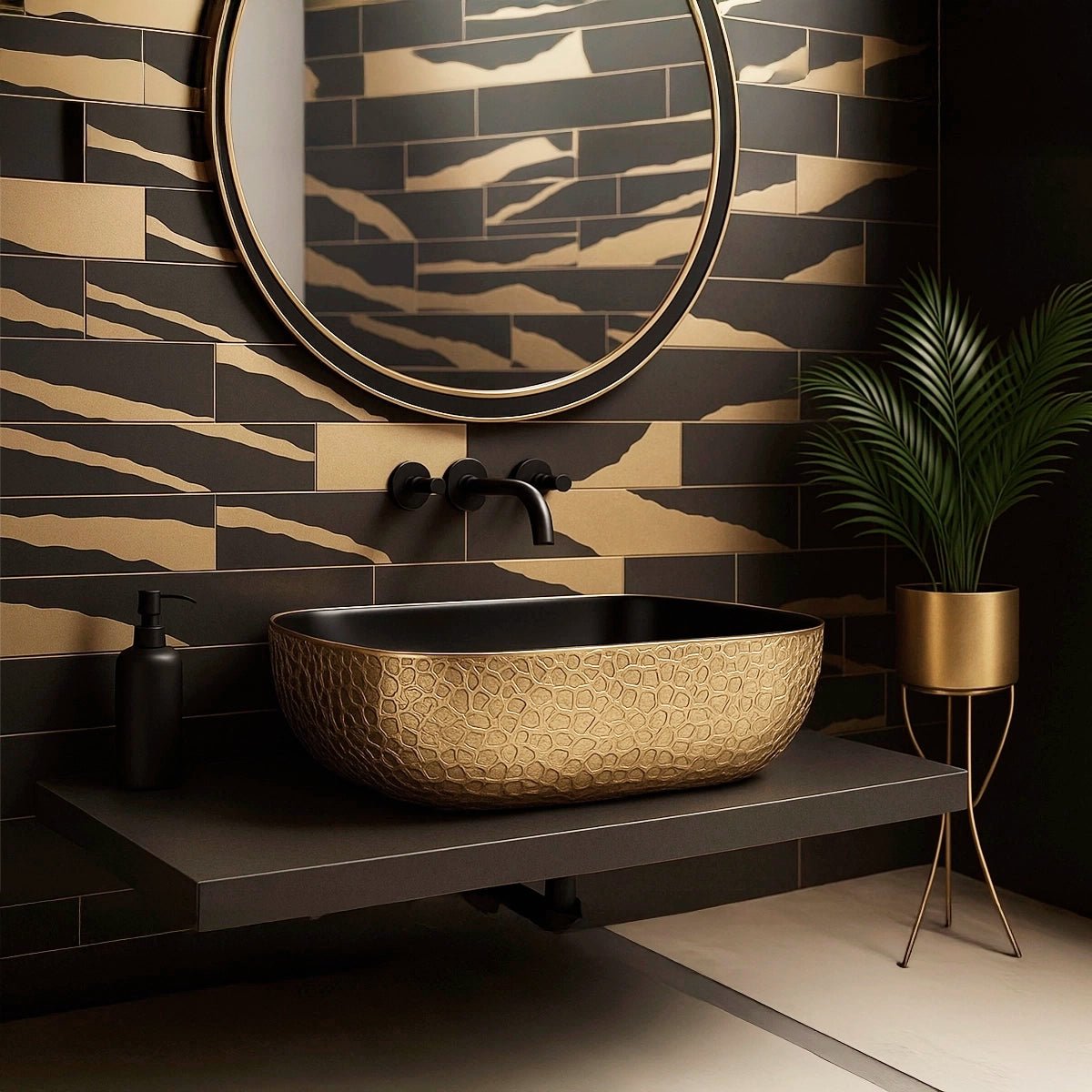 Lavabo de diseño negro Reed - Thebath