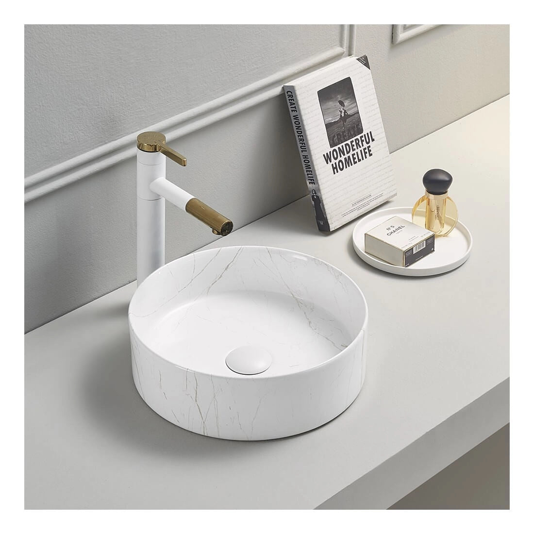 Lavabo de lujo efecto mármol