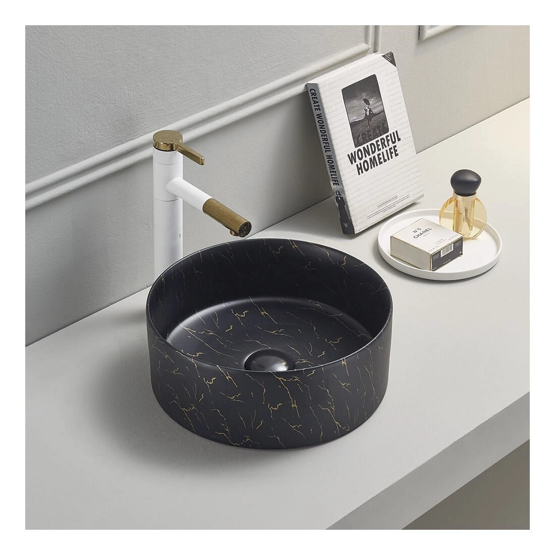 Lavabo de lujo efecto mármol