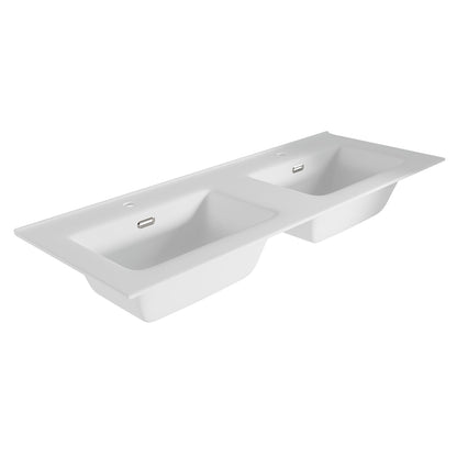 Lavabo doble seno blanco mate Shiba - Thebath