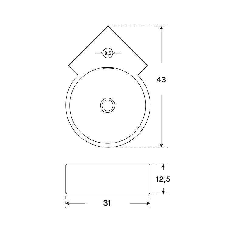 Lavabo d'angle suspendu Violette