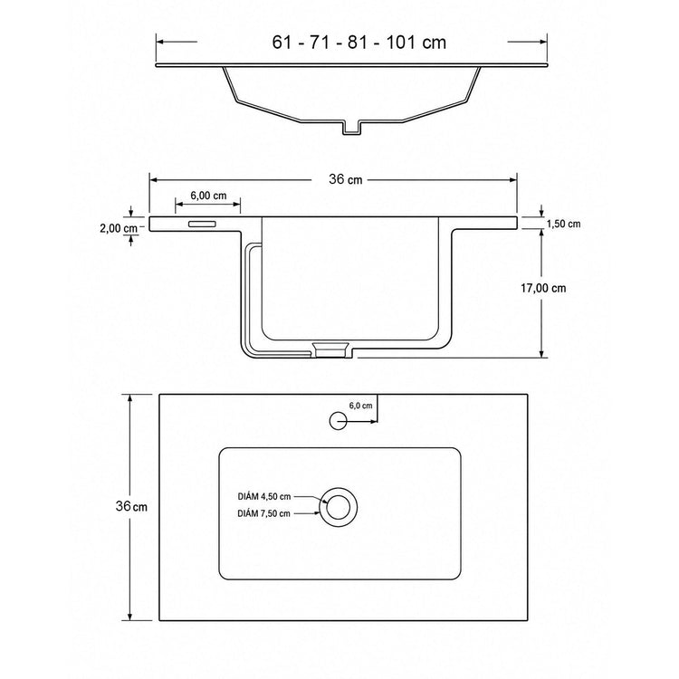 Lavabo profondeur réduite Plus