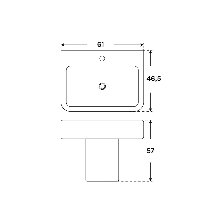 Lavabo semi-piédestal Atlanta