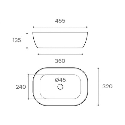Lavabo sobre encimera Orta